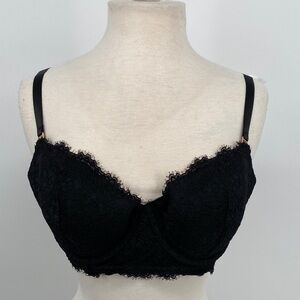 Aerie Black Lace Balconette Bra Size 36DD NWT